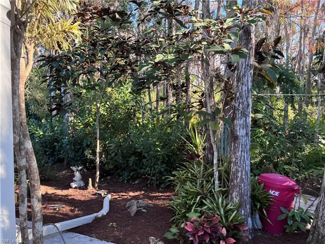 a backyard of a house with lots of green space
