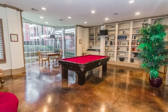 a room with furniture and a potted plant