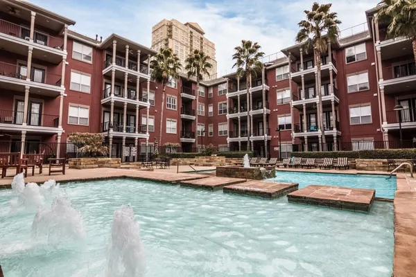 a view of pool with outdoor seating