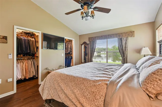 an aerial view of a house