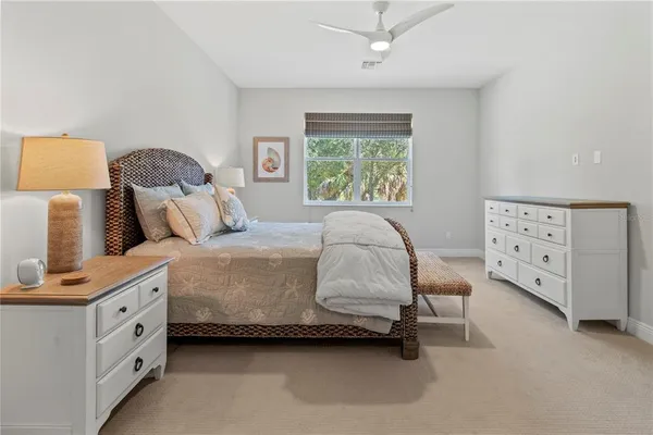 a view of a bedroom from a hallway