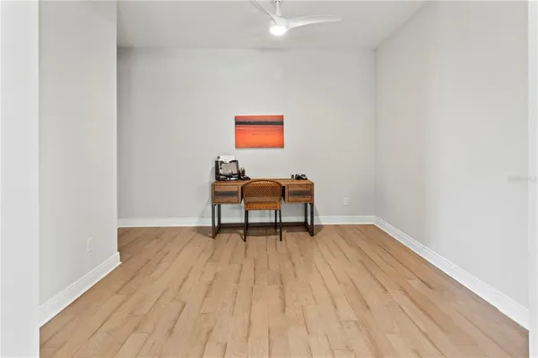 a view of kitchen with wooden floor