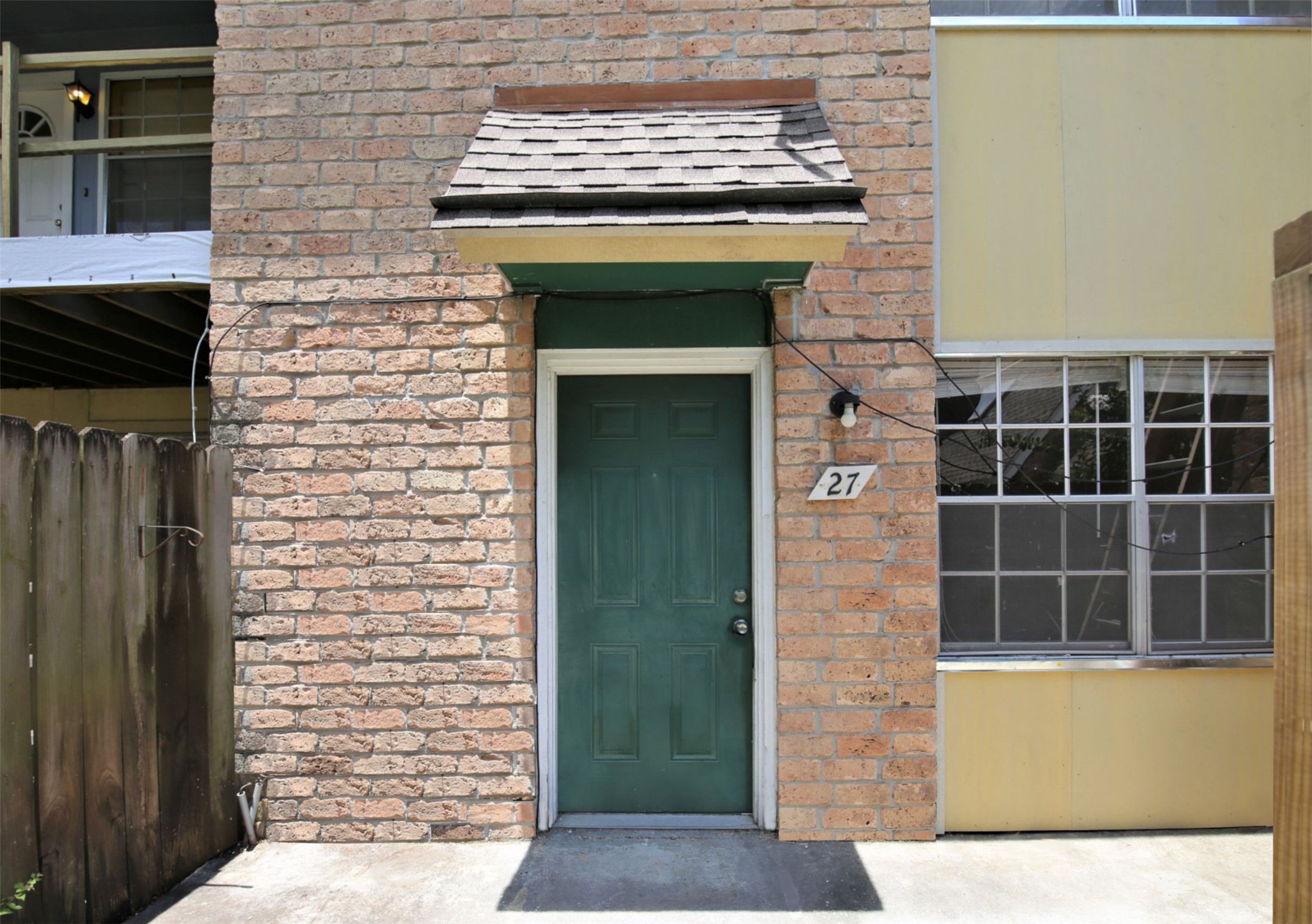 a view of front door of house