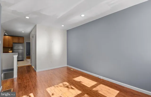 a view of livingroom with wooden floor