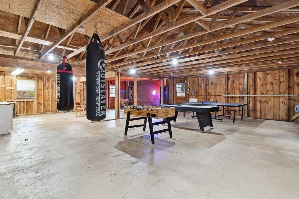 13 Highland Road Boxford, MA 01921 - Photo 24 of 35 a view of a projector room with a wooden table and chairs
