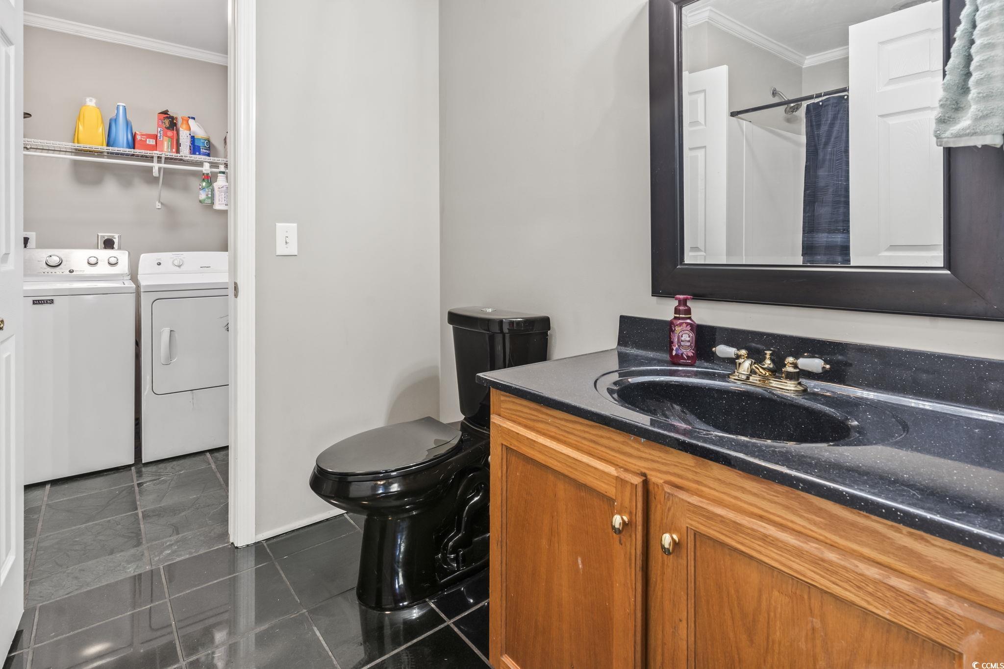 2192 Bell Road Longs, SC 29568 - Photo 9 of 19 Full bath with toilet, ornamental molding, tile pa