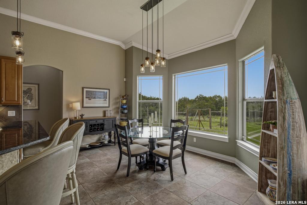 101 Shady Ridge Drive Boerne, TX 78006 - Photo 10 of 44 a view of a dining room with furniture window and outside view