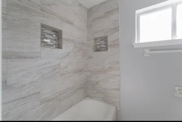 a bathroom with a shower