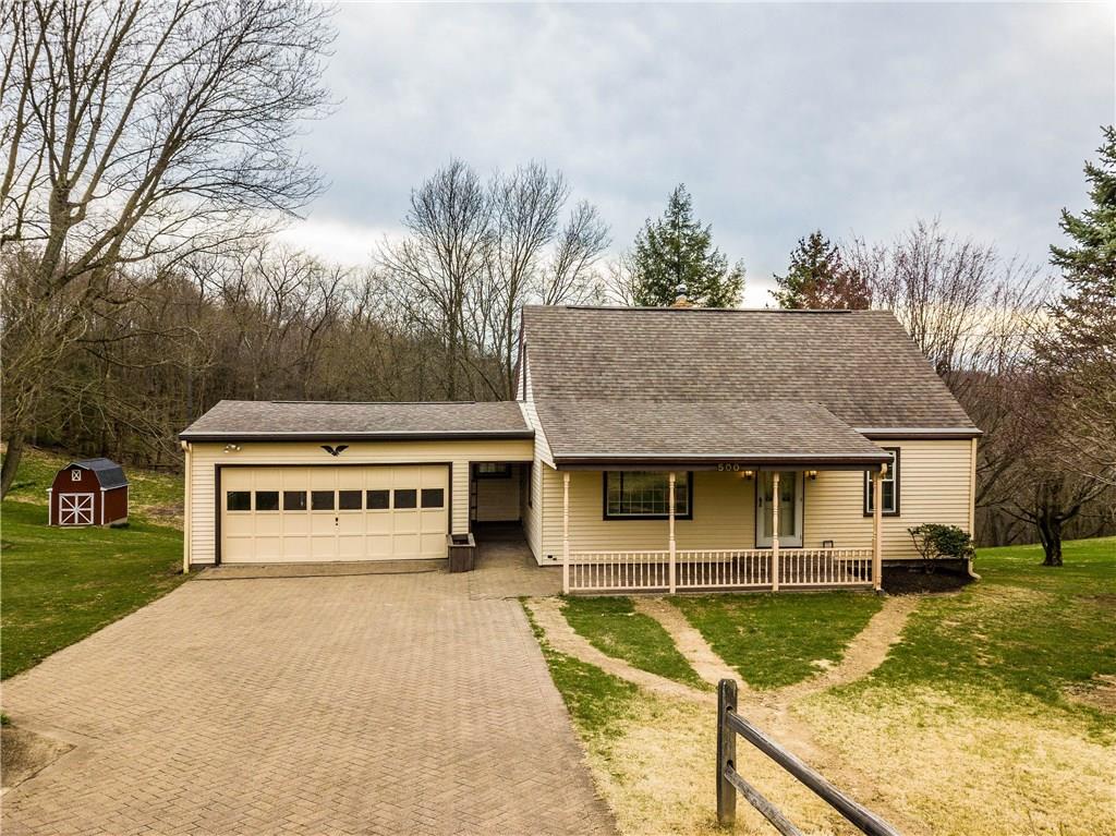 Welcome to renovated 500 Friel Rd., Baden - peaceful, private, perfect - on 1.3 acres of land. Driveway and walkway to side-door (enter kitchen) and front-doors (enter living room) are beautiful, NEW paver stones! Two car garage with electric door opener.