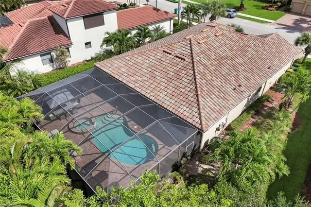 an aerial view of a house