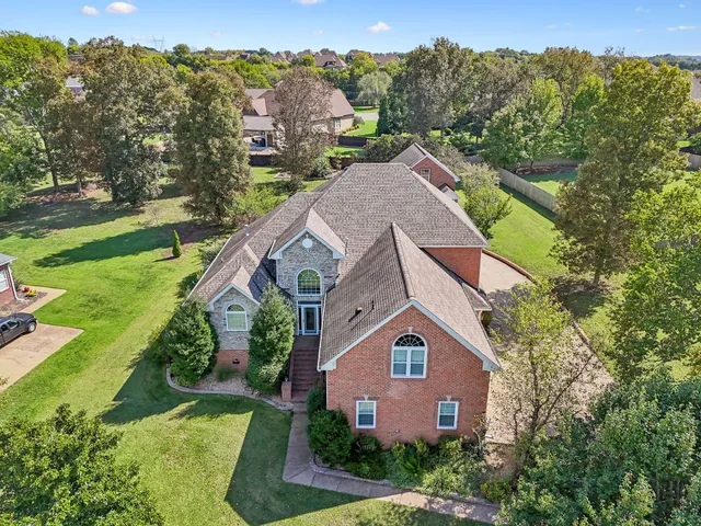 an aerial view of a house
