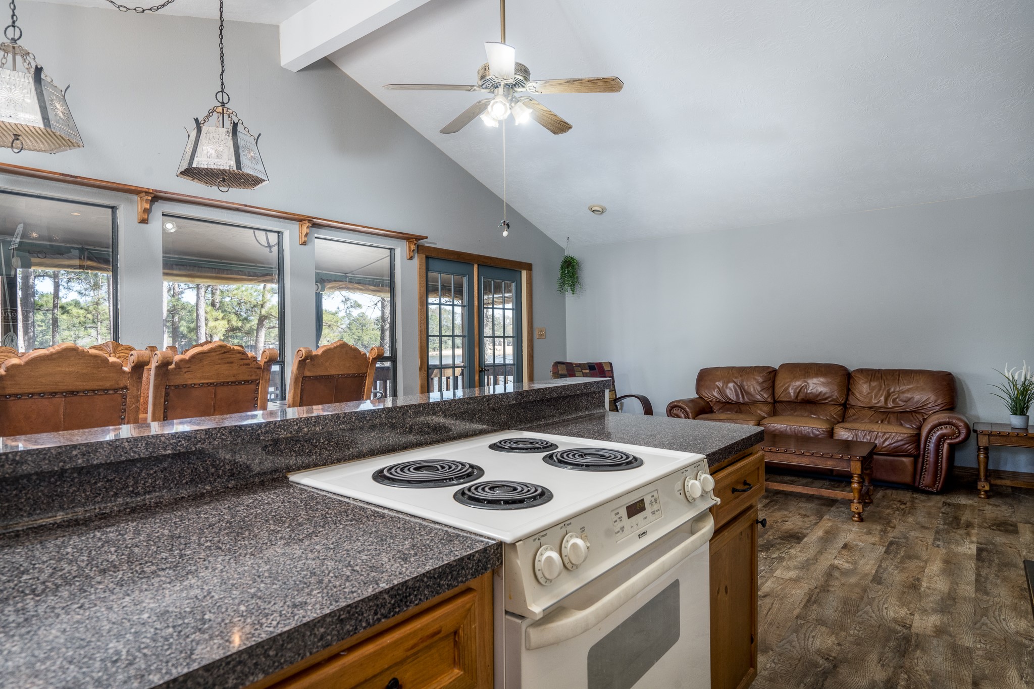 97 Greenway Drive Trinity, TX 75862 - Photo 20 of 49 a kitchen that has a stove and a view of living room