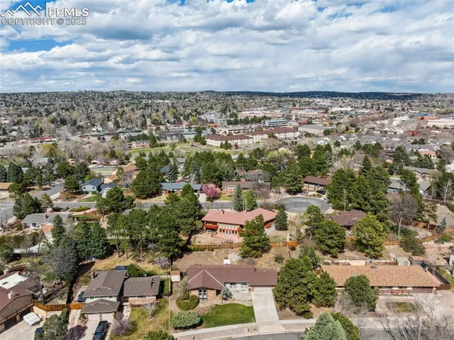 an aerial view of a city