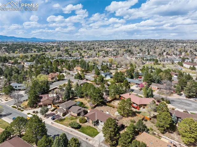 an aerial view of multiple house