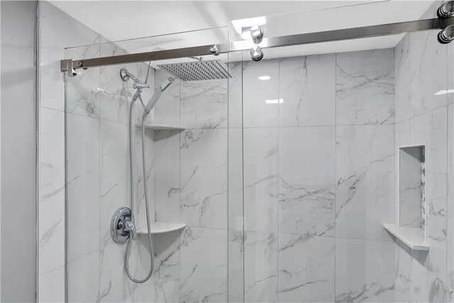 a bathroom with a shower