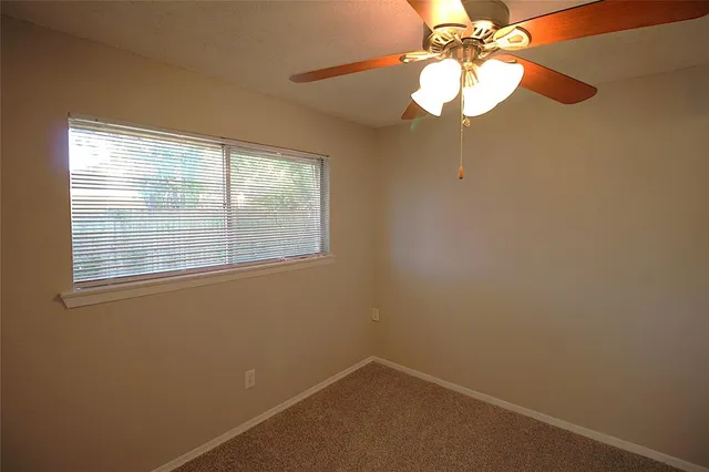 a view of a small space with a window