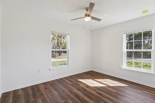 an empty room with a window