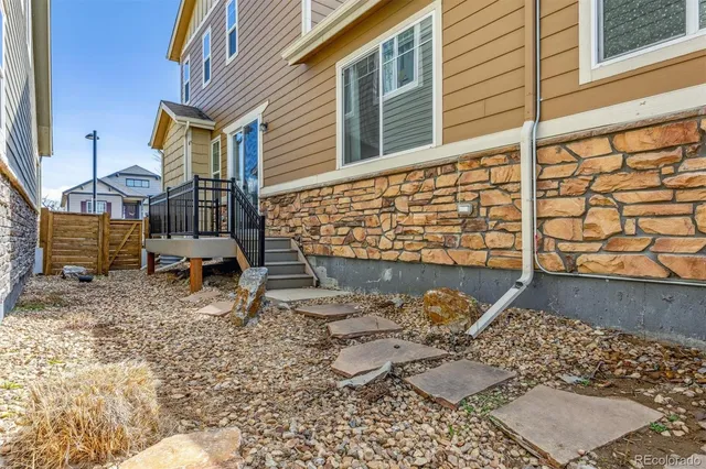 a view of a porch with a bench