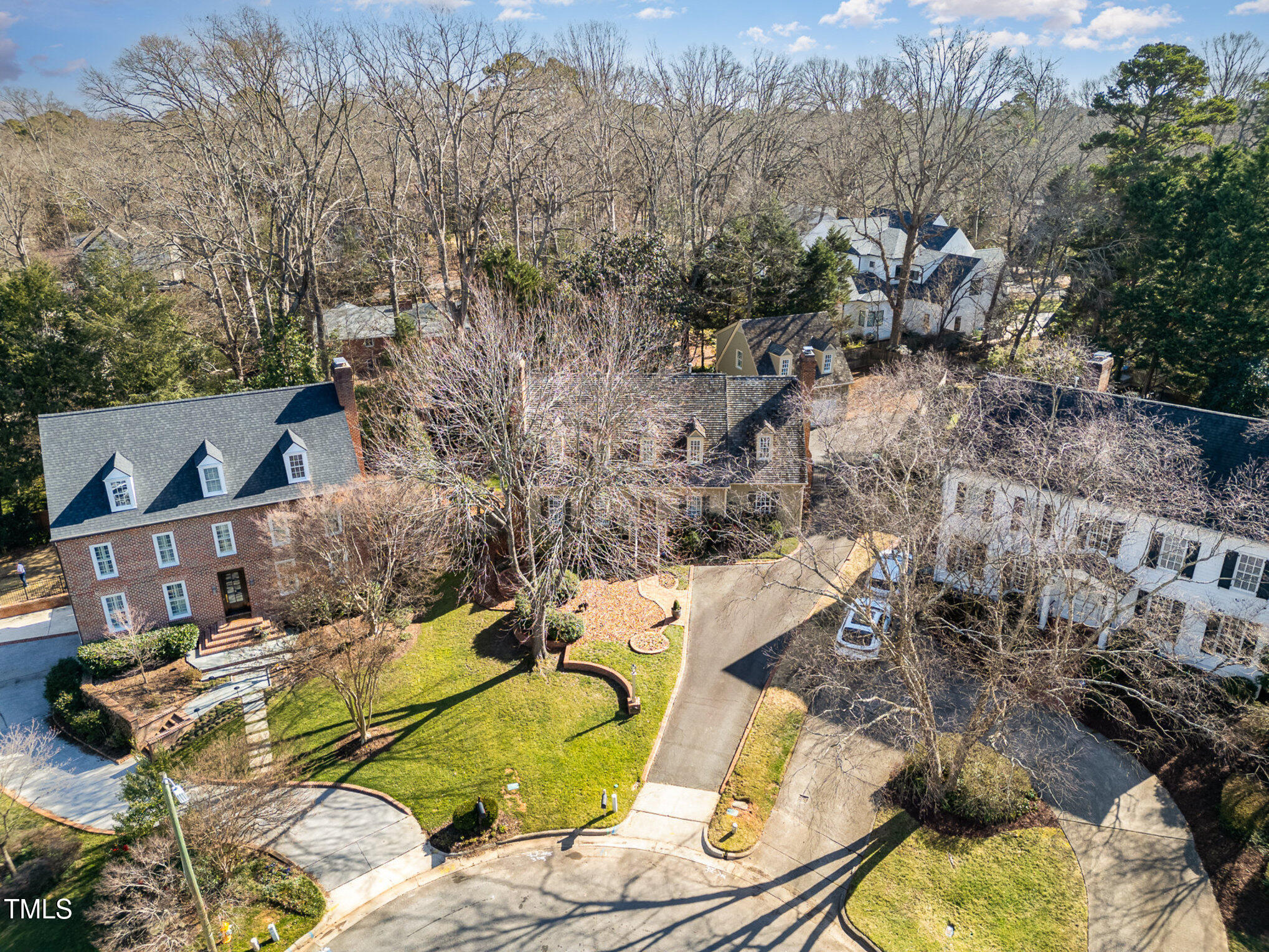1420 Dogwood Lane Raleigh, NC 27607 - Photo 34 of 37 an aerial view of a house with swimming pool and green space