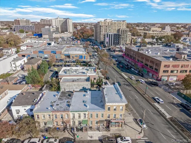 an aerial view of a city