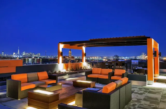 a outdoor space with patio furniture and a potted plants