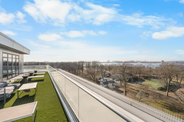 a view of a building and a street