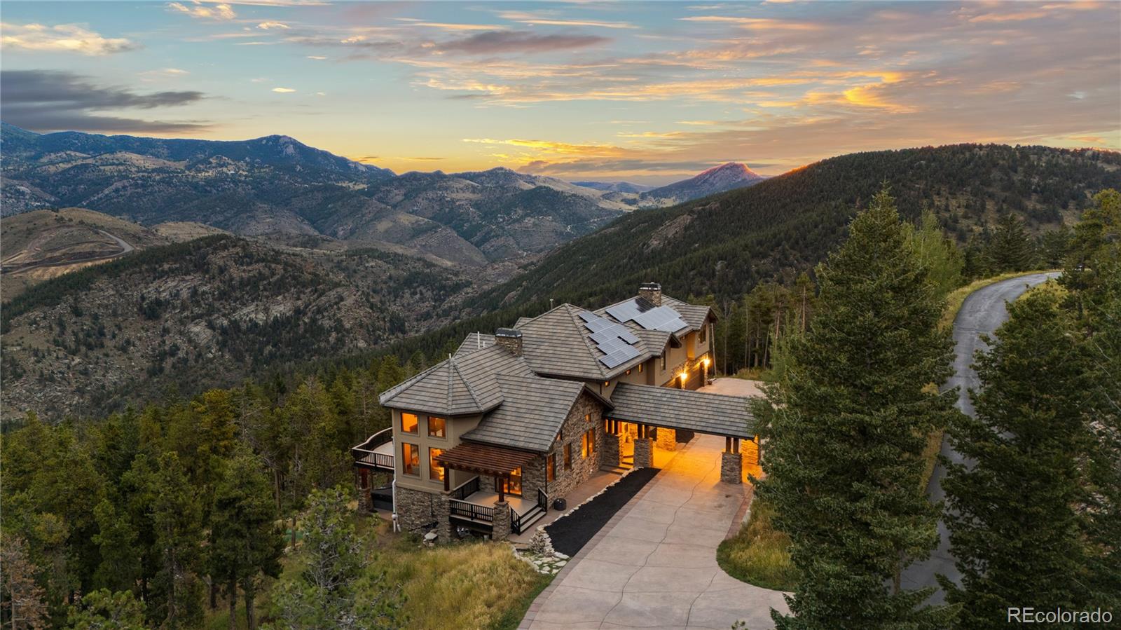 100 Halter Way Evergreen, CO 80439 - Photo 39 of 40 an aerial view of a house with mountain view