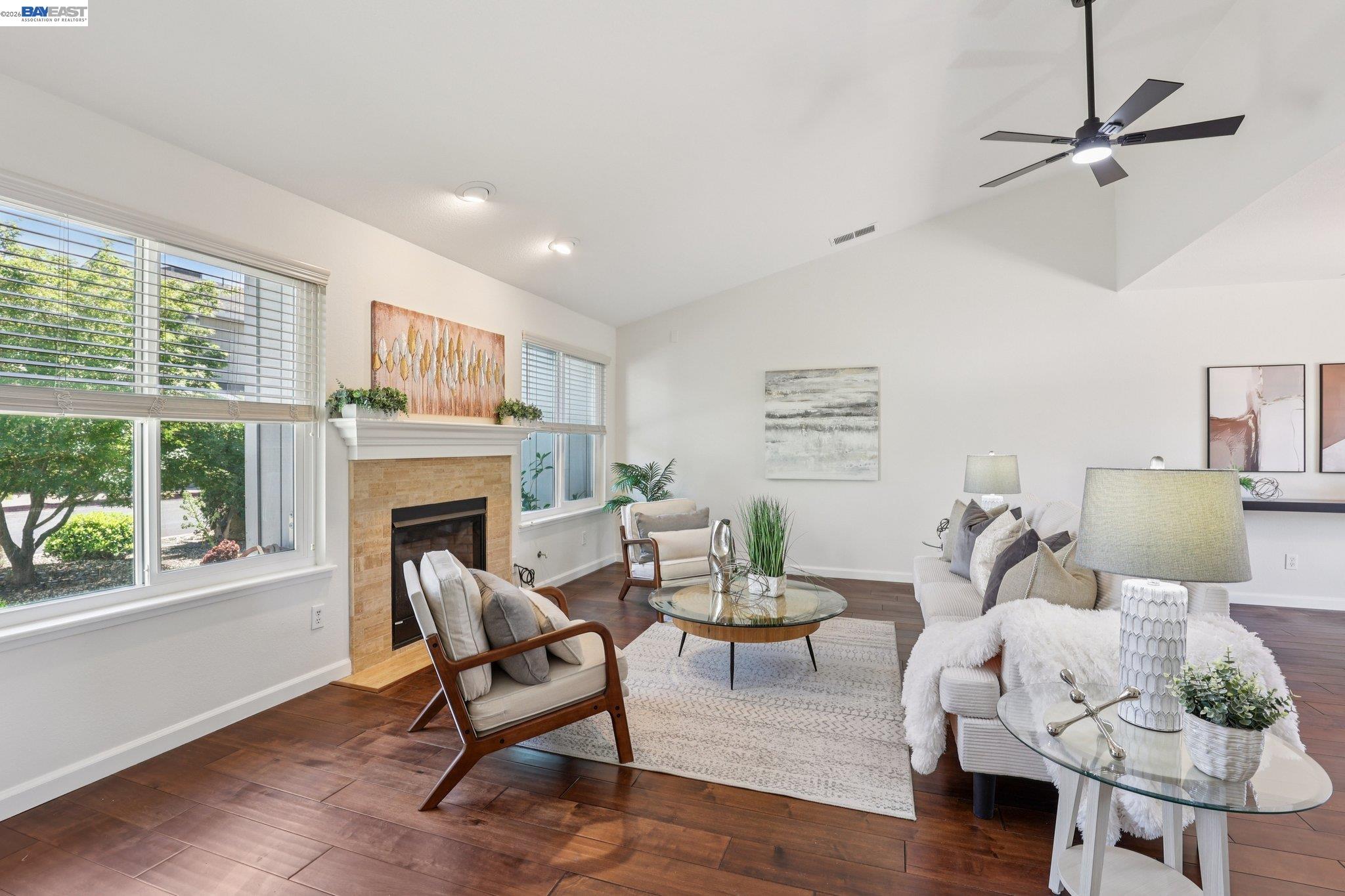 1113 Tokay Common Livermore, CA 94550 - Photo 6 of 30 a living room with furniture and a fireplace