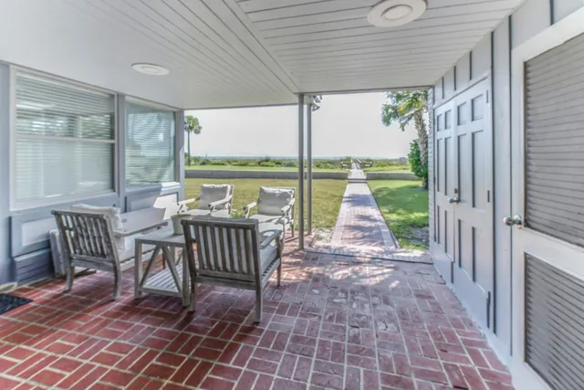 a view of outdoor space with seating area