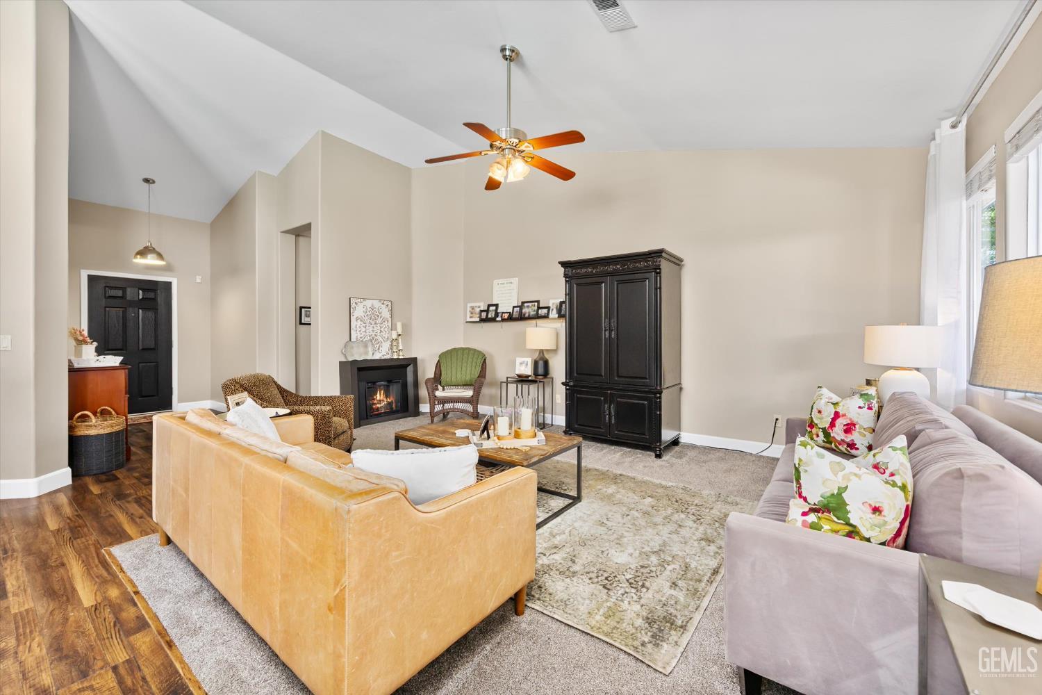 Undisclosed Address Bakersfield, CA 93311 - Photo 15 of 39 a living room with fireplace furniture and a window