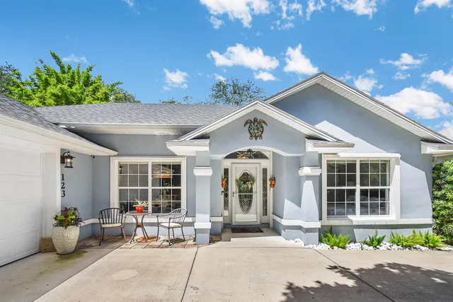 a front view of a house