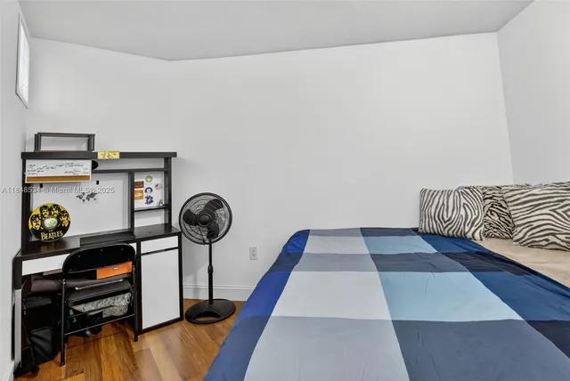 a view of a hallway with a workspace