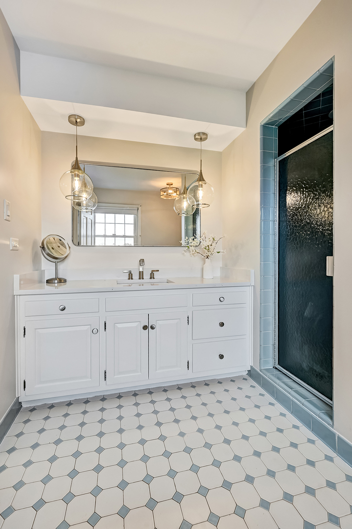 6750 County Line Lane Burr Ridge, IL 60527 - Photo 20 of 35 a bathroom with a sink toilet and shower