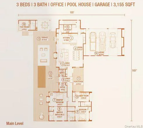 a view of a yard covered with snow