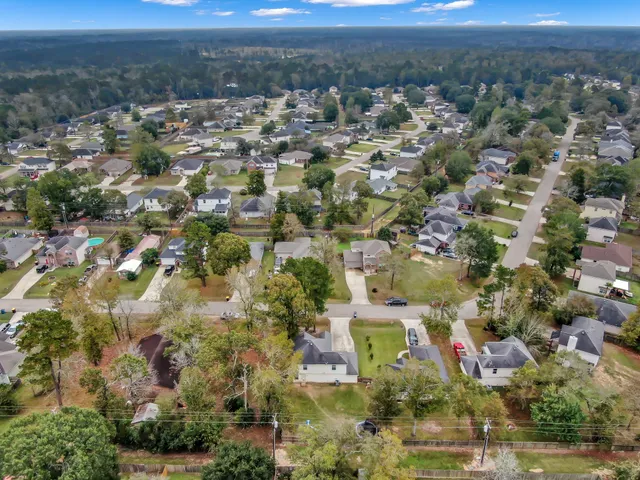 an aerial view of multiple house