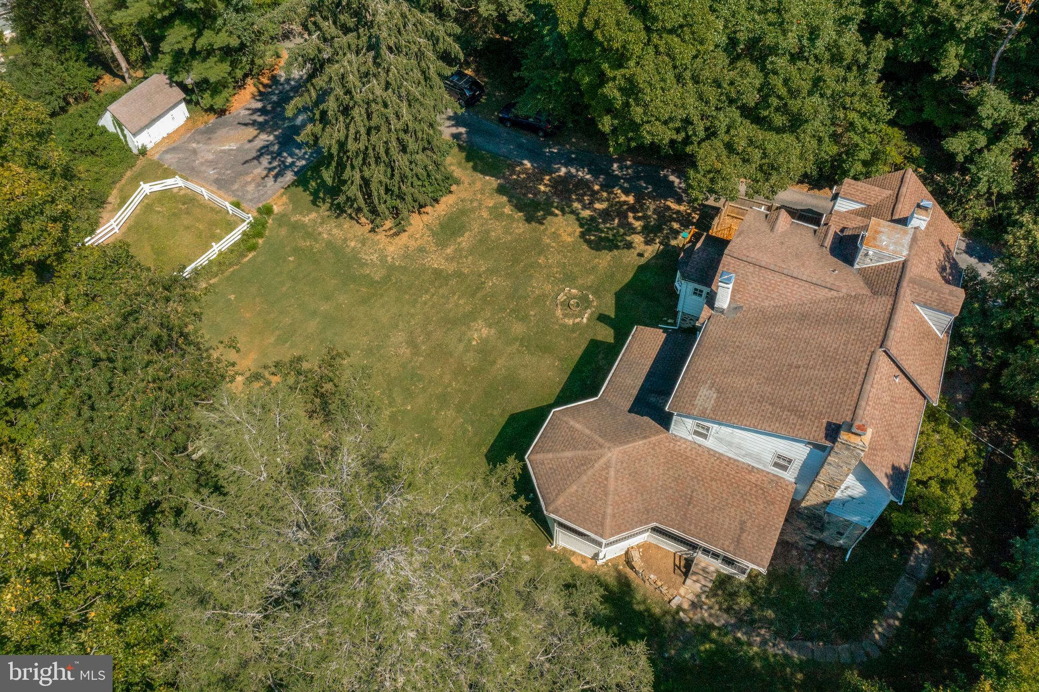 257 Barren Road Media, PA 19063 - Photo 46 of 52 Ariel view of home on right, spacious land on left