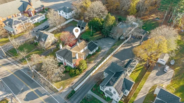 a view of swimming pool with seating area