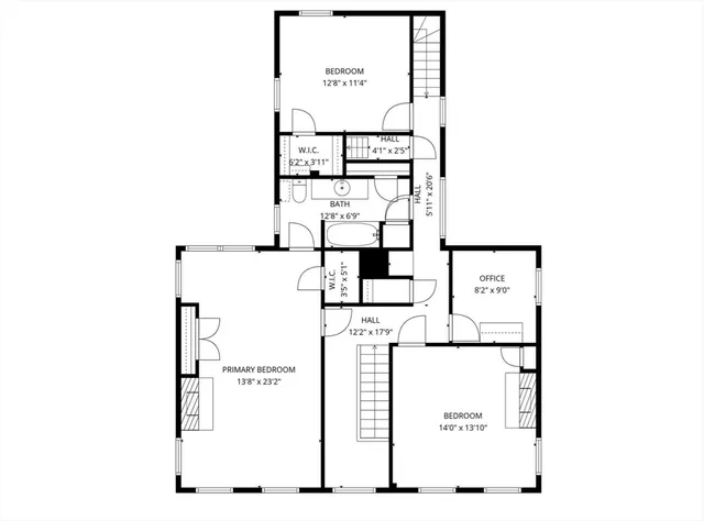 a view of a hallway with a hallway