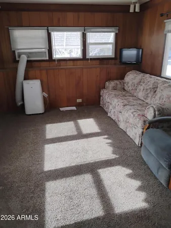 a bedroom with a bed and dresser