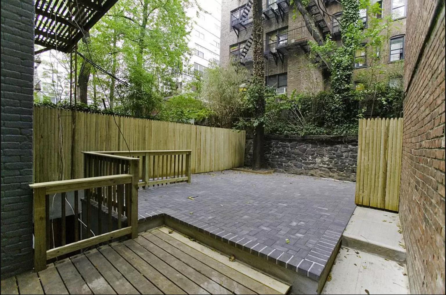 a deck view with a seating space