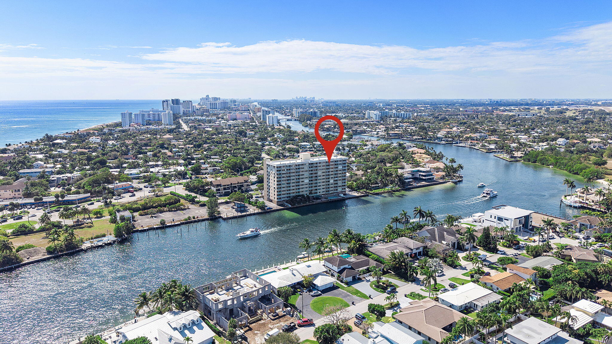 2611 North Riverside Drive, Unit 1002 Pompano Beach, FL 33062 - Photo 35 of 40 Aerial Rear