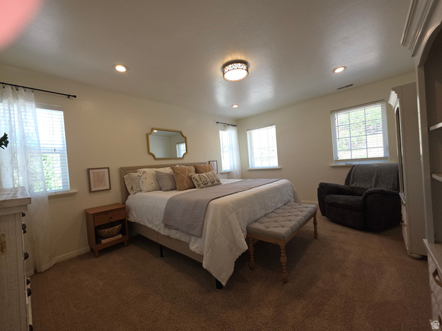 387 North Loafer Canyon Road Payson, UT 84651 - Photo 32 of 94 Carpeted bedroom with recessed lighting and a central flush-mount light fixture