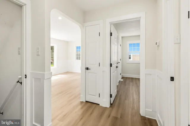 wooden floor with white walls