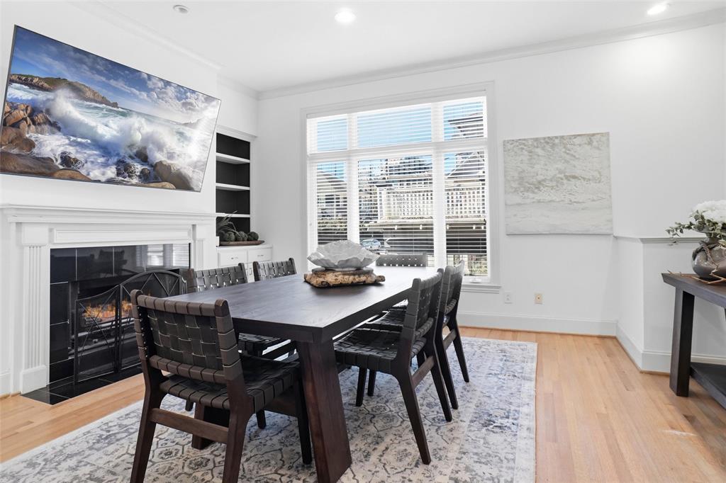 2601 Colby Street Dallas, TX 75204 - Photo 8 of 32 Dining Area with Fireplace