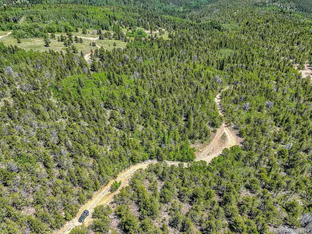 a view of a lush green hillside and a houses