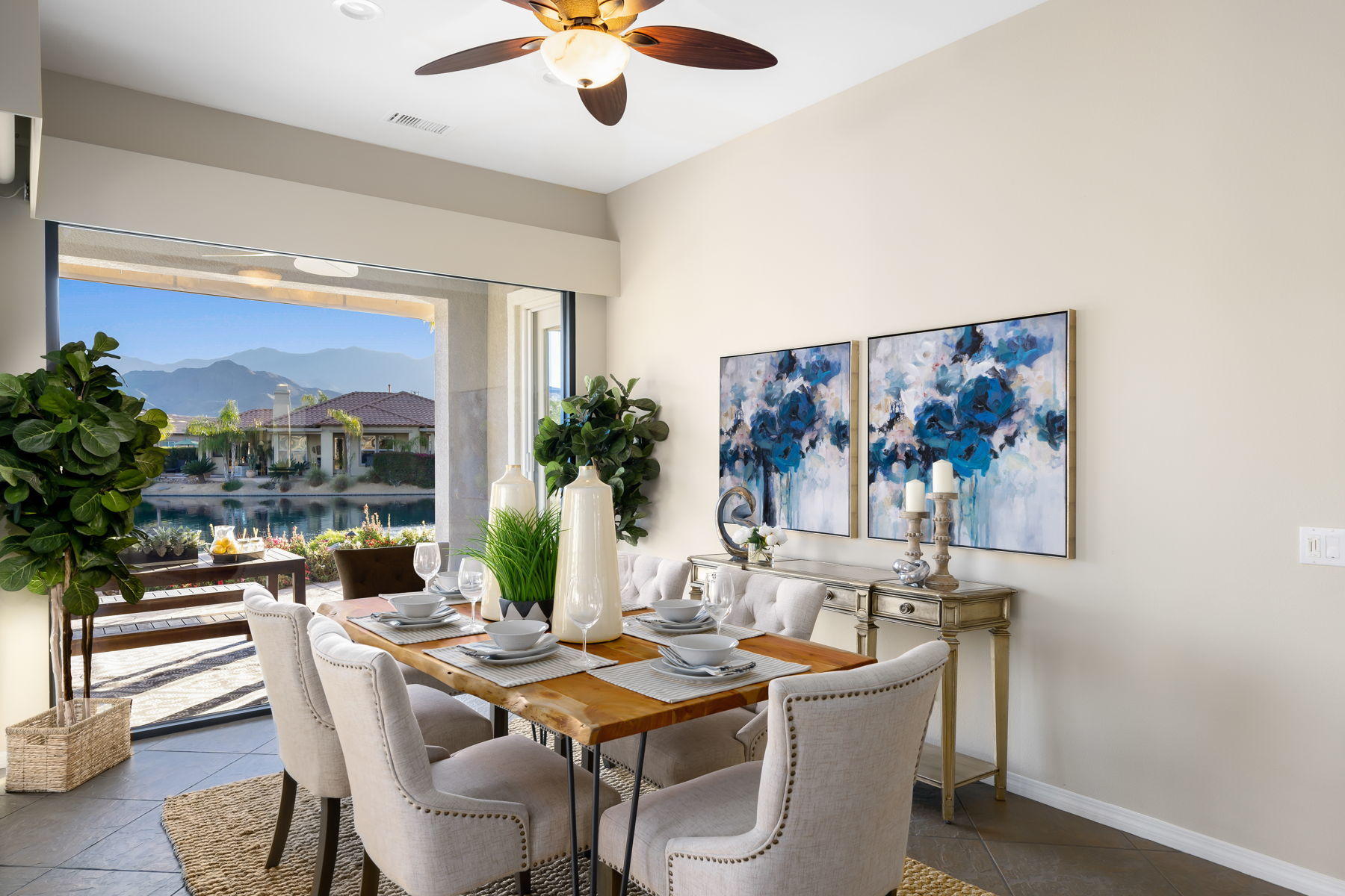 3 Pyramid Lake Court Rancho Mirage, CA 92270 - Photo 10 of 40 a view of a dining room with furniture window and outside view