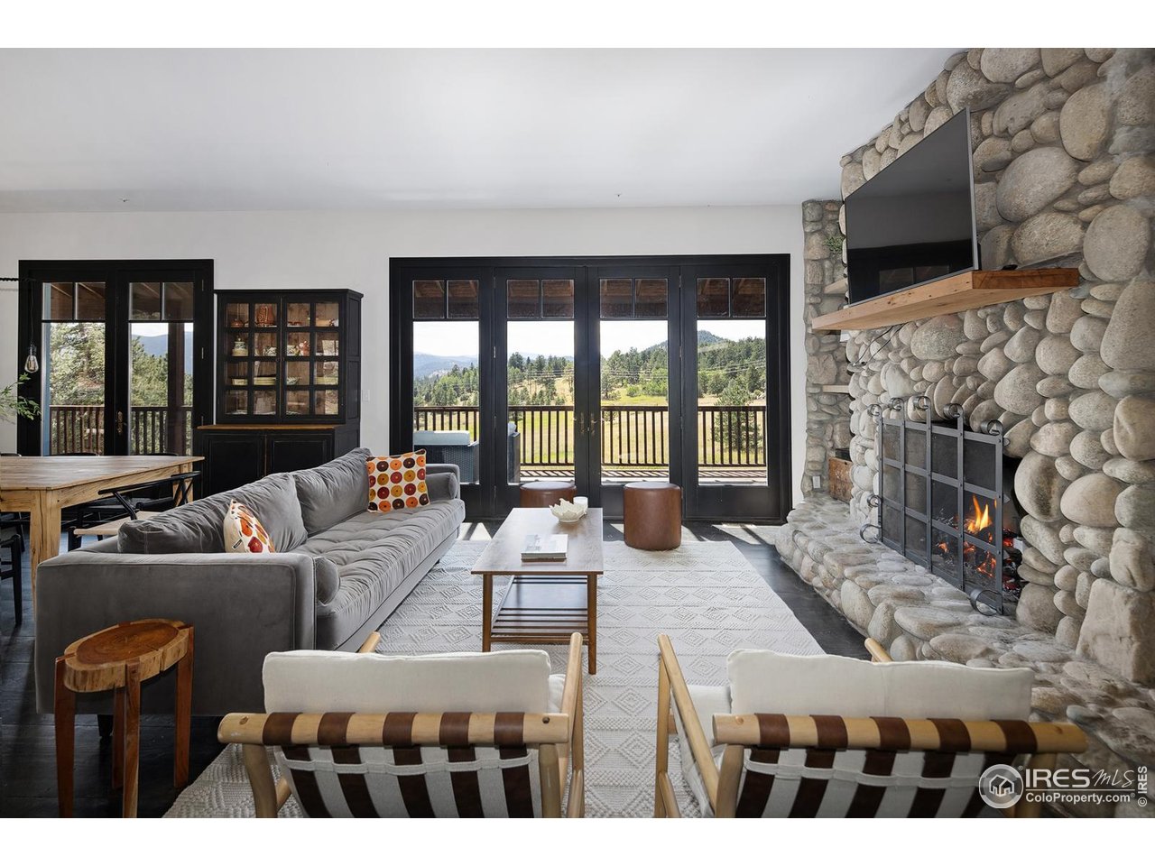 8558 Flagstaff Road Boulder, CO 80302 - Photo 18 of 50 a living room with furniture and a fireplace