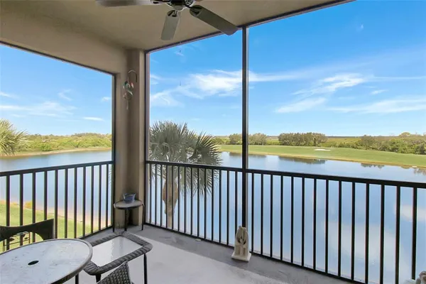 a balcony with an ocean view