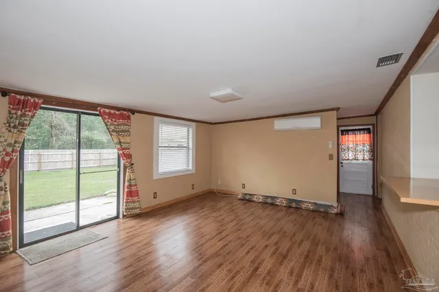 a view of backyard with green space