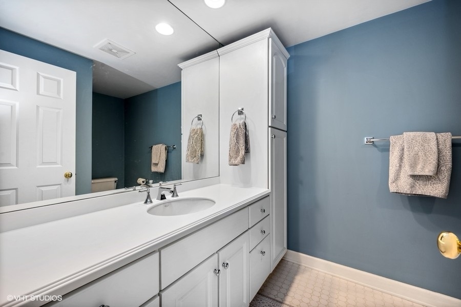 915 Golfview Road Glenview, IL 60025 - Photo 18 of 31 a bathroom with a sink double vanity and a mirror